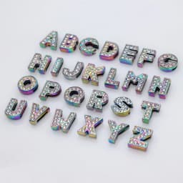 130pc/lot Hole 10mm Slide Letter DIY Slide Charm Alloy ENGLISH Alphabet Fit For 10MM Wristband Bracelet Jewelrys