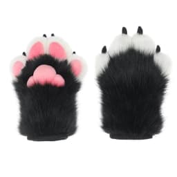 Wolf Dog Foxes Paw Claw Gloves Costume Accessories Cosplays Animal Furry Plush Full Finger Mittens Fursuit for Adults