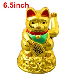 Lucky Cat Waving Hand Ingot Beckoning Maneki Neko Fortune 4.5-6.5Inch Home Office Car Decoration Home Decoration Birthday Gifts
