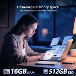 Xiaman 15.6" Laptop Computer Intel Core i3 Notebook PC Fingerprint Unlock Windows 11 Pro 16GB RAM 512GB 1TB SSD HD 1080P Laptops