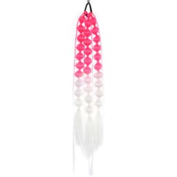 Synthetic 1Pcs Ponytail Extension Corlorful Bubble Braid Long Lantern Braided Ponytail with Hair Tie Straight Hairpieces