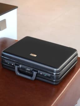 ABS+Aluminum Business Briefcase - TSA Lock Tool Storage Case with Portable Design & Carry-On Compartments