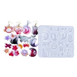Rabbit Silicone Mold DIY Crystal Earrings Pendant Charm Mould UV Epoxy Resin Molds Keychain Jewelry Making Tool