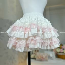 Patchwork Solid White Pink Woman Cute Ballet Sweet Cake Skirt Lace Y2k Mini Skater High Waisted Korean Fluffy Skirt Hot Girls