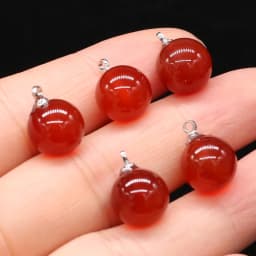 5pcs Natural Stone Agates Crystal Quartzs Damation Jaspers / Amethysts Pendant for Necklace Earring or Jewelry Making Size 10mm