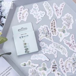 46pcs Gardenia Blossom Mini Paper Diary Stickers Pack for DIY Scrapbooking Decoration Labels Floral Theme