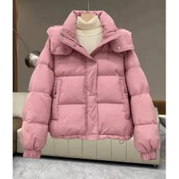 Women's Loose Fit Cotton Jacket 2025 Winter Warm Short Korean Style Color Versatile Elegance Hooded Cotton Coat