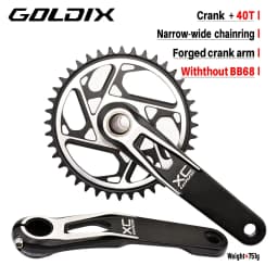GOLDIX Mountain Bike Crank Chain Wheel Set, Fixed with 3 Screws, Leg Length 170mm/175mm Offset 3 Degrees 30T 32T 34T 36T 38T