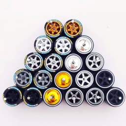 10 Sets 1/64 Alloy Car Wheels Pack Tires Diameter 9.8mm/11mm/12mm/13mm/14mm for Hot Wheel/Matchbox/Domeka/Tomy 1:64 Car Model