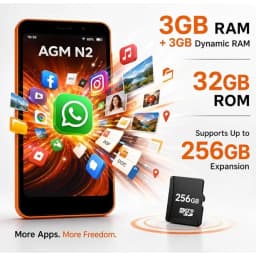 AGM N2 MINI Smartphone 3GB+32GB IP54 Compact Size 4.96Inch Display Android 16 GO 3000mAh Bettery Dual SIM Cheap Mini Phone