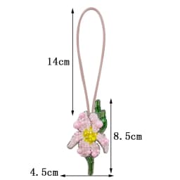 3D Beaded Patch Sequin Rhinestones Pearl Conch Cloth Patch Pendant Lanyard Decorative DIY for Bag Keychain Beading Applique