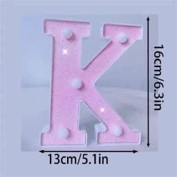 1PC 16cm Pink Glitter LED Letter&Number Lights Battery Powered Decorative Lights For Wedding,Proposal,Birthday,Party,Photo Props