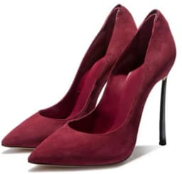 Women Pointed Toe Blade Pumps Metal High Heels Burgundy Blue Suede Stiletto Court Heeled 10cm Pumps Slip-on Office Lady Shoes