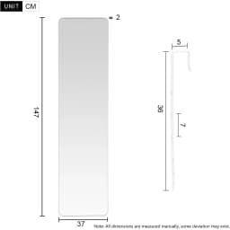 【Lifeideas】Full Length Mirror with Rounded Corners Door Hanging Black Mirror 37x147cm