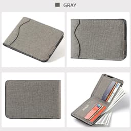 Men's And Women's Slim Fit Double Fold Canvas Wallet With Metal Decoration, Casual Denim Style Cash And Card Wallet