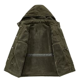 Pure Cotton Multi Pocket Workwear Windbreaker Men Mid Length Loose Jacket Middle Elderly Spring Autumn Outdoor Wind Resistant