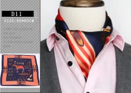 British Men's Silk Scarf Small Square Towel Satin Silk Towel Korean Style Spring Autumn Business Men's