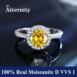 Classic 6 Prong Diamond Ring D Color 1ct Moissanite VVS Round Cut Lab Diamond Ring for Women Engagement Wedding Band Jewelry