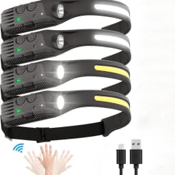 6 Modes LED Induction Headlamp COB Sensor Head Lamp Rechargeable Built-in Battery Flashlight Outdoor Work Lighting Headlights