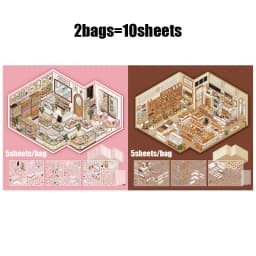 Mr. Paper 2Style Shop Management Stickers, Storage Diorama Journal Decor, Creative Scene Collage, Simulation Business Stationery