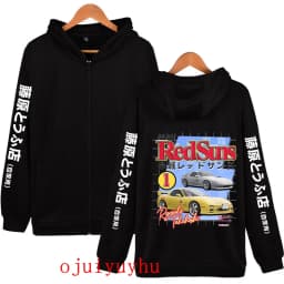 AE86 Zip Up Hoodies Initial D Korean Style Zippper Jackets Sweatshirts Anime Gothic Y2k Pullovers Mange Vintage Streetwear