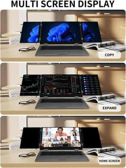 BYONE BAX16 Triple Screen Laptop 16”+Dual 10.5” Notebook Intel Core I5-12450H 64G RAM 4TB SSD Face & Fingerprint Unlock WIFI5