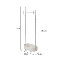 Small Floor-standing Coat Rack for Home BedroomClothes Rack with Wheels,60cmW x 31.5cmD x 173cmH
