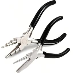 1pcs/2pcs Black Pliers, Jewelry Making Tools, Concave Hollow/Round Head Pliers, Metal Wire Rings and Bending Pliers,