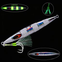 200g Long Casting Slow Sinking Fishing Lures Jigging Hard Wobblers Artificial Baits Luminous Vertical Fishing Lure Fishing Jig