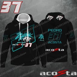 New 2024 Motorcycle Race 37 Driver pedro acosta Creative Hoodie for Extreme Sports Track Enthusiasts Fans Hoodie