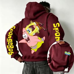 SpongeBob SquarePants and Patrick Star Cartoon Anime 2026 Spring and Autumn Men's and Women's Fashion Sports Hoodies