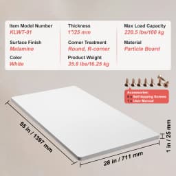 SucceBuy Table Top 220.5 lbs Load Capacity Particle Board for Height Adjustable Electric Standing Desk Frame for Home and Office