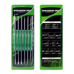 6Pcs PCB Desoldering Aid Tool Kit Soldering Welding Aid Assist Tool Cleaning Repair Tool Scraper Awl Brush Fork Hook Push Rod