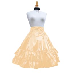 Vintage Shiny PVC Leather 2 Tiered Ruffled Skirt Sweet Round-shaped Lolita Long Trumpet Pleated Skirt Cocktail Party Club Skirts