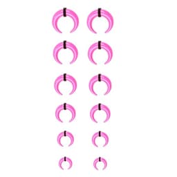 2-6pcs Acrylic C Shape Pincher Tapers Septum Buffalo Taper Expander Nose Ring Plugs Piercing Jewelry with Black O-Rings 4G-00G