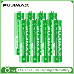 PUJIMAX 1.5V AAA 1100mWh Rechargeable Lithium-ion Battery With Smart Battery Charger SET Batteries Individually Available
