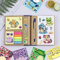 16Sheets Pokemon Make A Face Puzzle Stickers Pikachu Charizard for Kids Make Your Own DIY Game Children Cartoon Jigsaw Toys Gift
