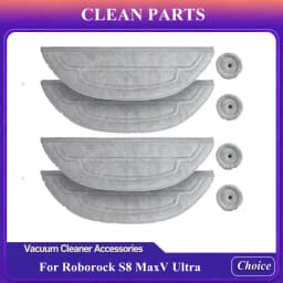 For Roborock S8 Maxv Ultra Vacuum Cleaner Accessories Mian Brush Side Brush Mop Pads Cloth Dust Bag Hepa Filter Spare Parts