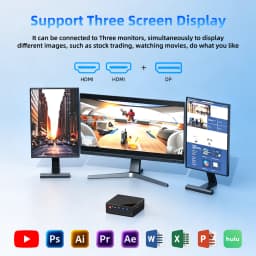 Texhoo MINI PC AMD Ryzen7 4800H 4.2GHz 2xLAN 16G DDR4 512GB SSD Pcle3.0 WIFI6 BT5.2 Triple Display Desktop Computer for Office 