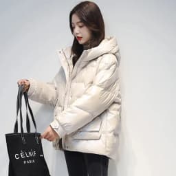 Short Down cotton Jacket For women's Winter 2026 New Glossy Fashion Loose Thick Coat Female Casual Cotton Hooded Parka Jackets