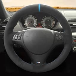 Customized Car Steering Wheel Cover Black Suede Steering Wheel Braid For BMW M Sport M3 E90 E91 E92 E93 E87 E81 E82 E88 X1 E84