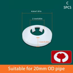 5Pcs Radiator Pipe Collars Shower Faucet Angle Valve Pipe Plug Decoration Cover Snap-on Plate Kitchen Faucet Accessories