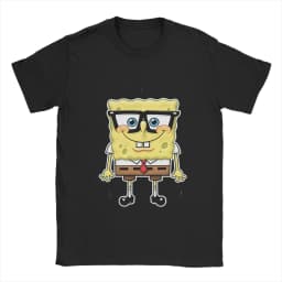 Men Spongebobs T Shirts Pure Cotton Tops Leisure Short Sleeve Crewneck Tees Gift Idea T-Shirts