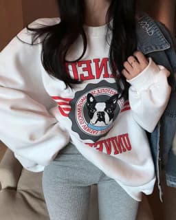 2025 Autumn Winter Thickened Fleece Women's Sweatshirt Versatile Retro High End Cartoon Anime round Neck Commute Style Long S...
