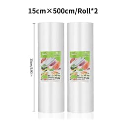 2 rolls of 500cm long textured rolls, vacuum compressed bags, single-sided mesh food vacuum packaging rolls, 2 packs
