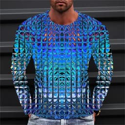 Men's T shirt Tee Graphic Gradient Crew Neck Clothing Apparel 3D Print Outdoor Daily Long Sleeve Print Fashion Designer Vintage