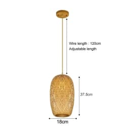 Newest Bamboo Pendant Lamp Ceiling Lights Rattan Wicker Lustre Hand Knit Braiding Suspended Home Dining Braided Indoor Decor Hot