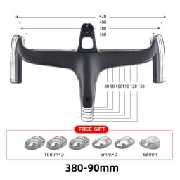 THE ONE ULTRA aero carbon Integrated hamdlebar Hidden Trace Road Bicycle Handlebar 380/400/420 28.6mm Racing Bike