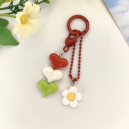 Strawberry Bag Charm Delicate Cute Key Chain 3d Pink Strawberry Key Chain Sweet Resin Key Ring For Christmas Gift Backpack