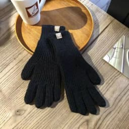 New Cute Style Long Solid Color Knitted Label Girls' Gloves Fingerless Touch Screen Anti-cold Autumn Winter ins Y2K